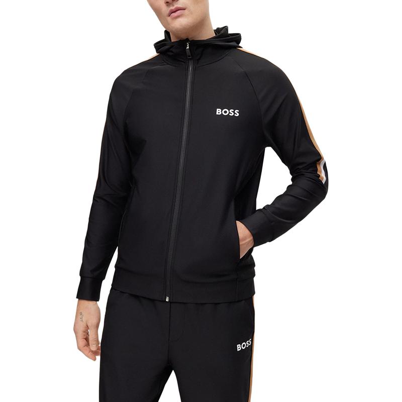 HUGO BOSS Logo-Printed Zipped Hoodie 50490646-001