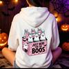 Just Here for The Boos Design Hoodies Long Sleeve Sweatshirt Funny Halloween Beer Sportwear Spooky Party Hoody Gifts