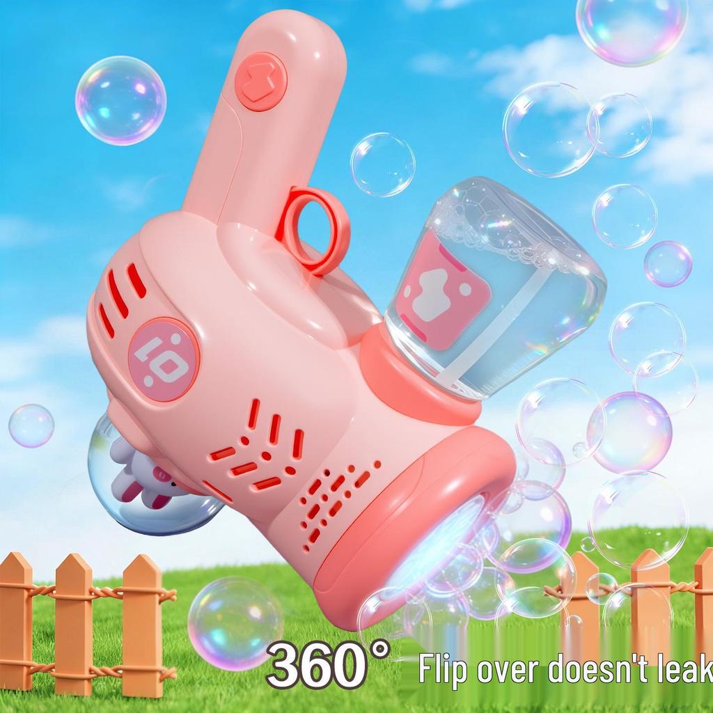 Electric 10-Hole Bubble Blower with Lights – Automatic Space Bubble Gun Toy for Girls
