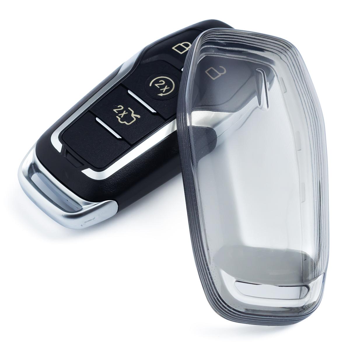 

Тонкий чехол-брелок для автомобильного ключа Для Ford F150 Fusion Explorer Mustang Edge Mondeo Lincoln MKC MKX MKZ Черный Прозрачный