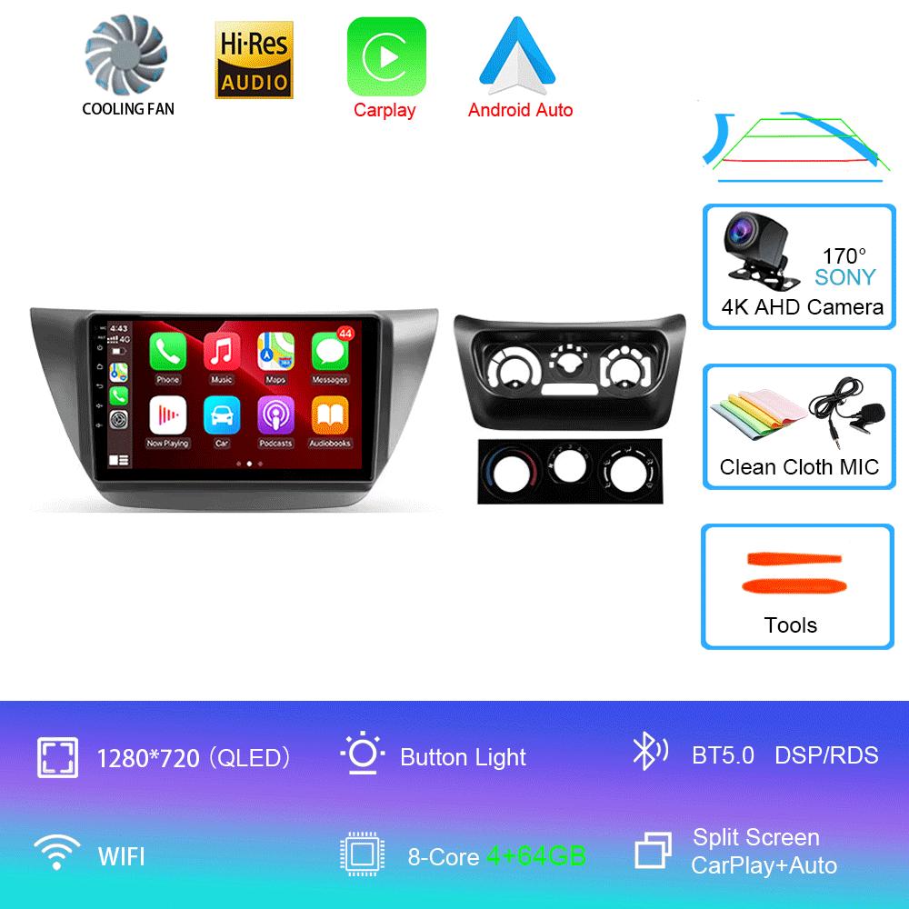 Car Radio Android 14 Carplay For Mitsubishi Lancer 9 CS 2000 2001- 2010 Navigation GPS Multimedia Player WiFi+4G Stereo Video BT