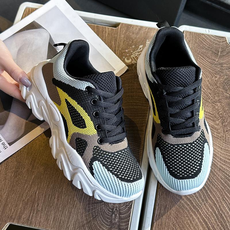 TUINANLE Damesko Mesh Pustende Unisex-plattformsneakers Blandede farger Uformelle menn tennissko