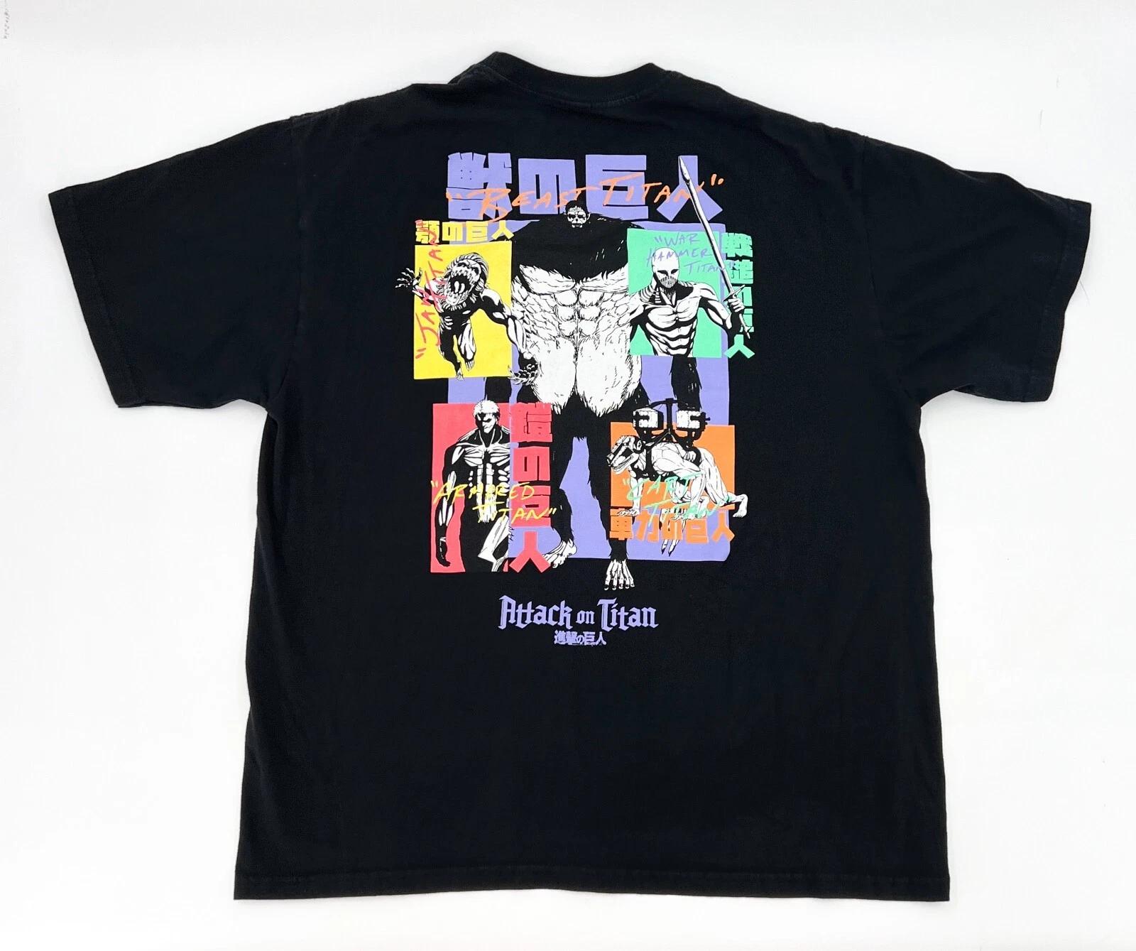 

Attack on Titan Shirt Adult Teens Youth Extra Large Black Anime Graphic Beast L