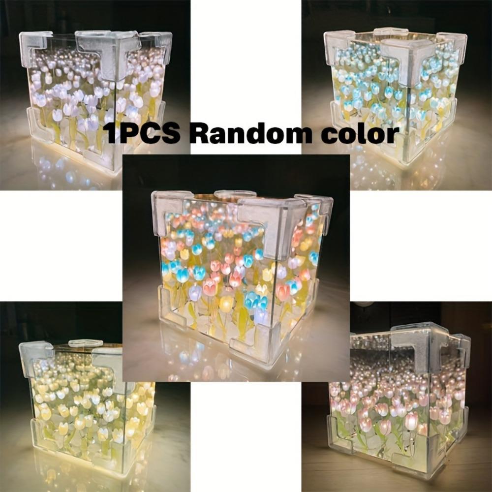 DIY Tulip Night Light Kit - Battery Operated, Smart Home Decor for Bedroom & Valentine's Day, Birthday, Halloween & Christmas Gifts!