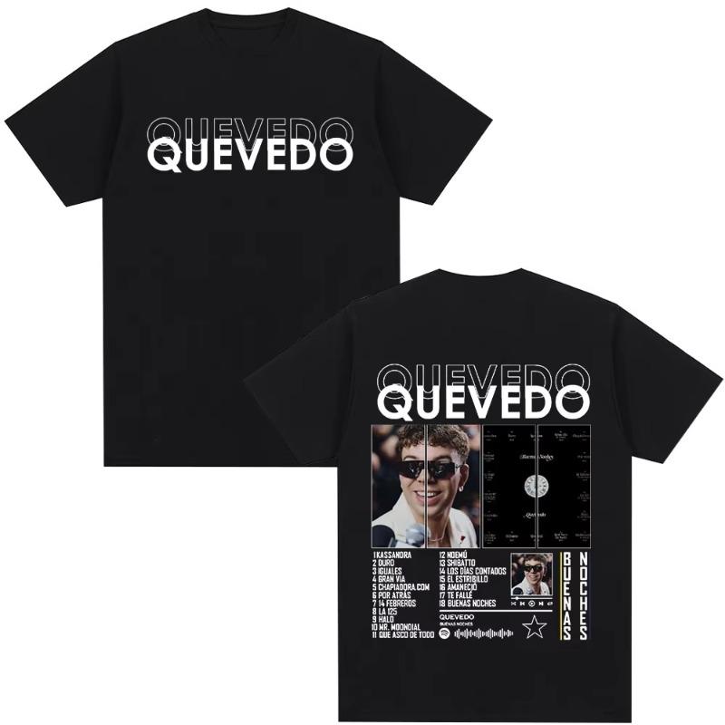 Rapper QUEVEDO Buenas Noches Tshirt Men Women Clothing Casual Tshirts Fashion Hip Hop Short Sleeve T Shirt Hip Hop Streetwear
