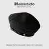 25 Early Autumn New Hat Women's Retro Big Head Beret Belt Rose High Quality Bud Hat