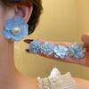 5 Pairs Pearl Acrylic Flower Stud Earrings Acrylic Korean Style Earrings Holiday