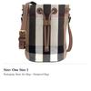 Burberry Cotton Linen Blend With Cow Leather Crossbody Bags Women's Brown 80840451