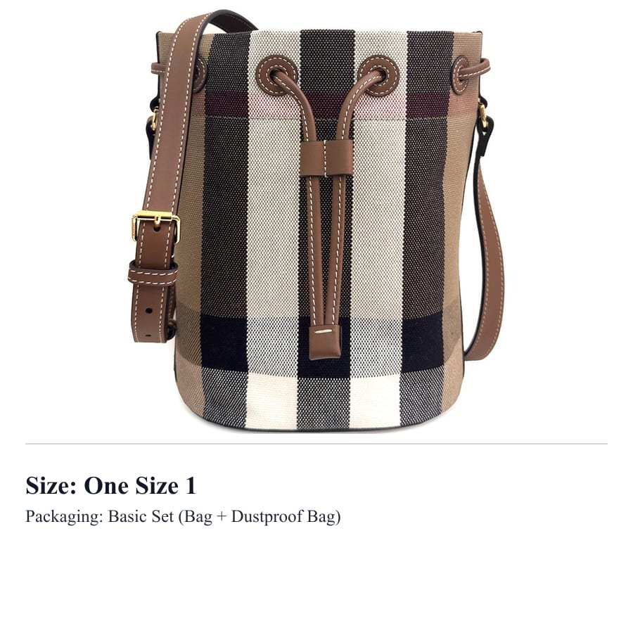 Burberry Cotton Linen Blend With Cow Leather Crossbody Bags Women's Brown 80840451