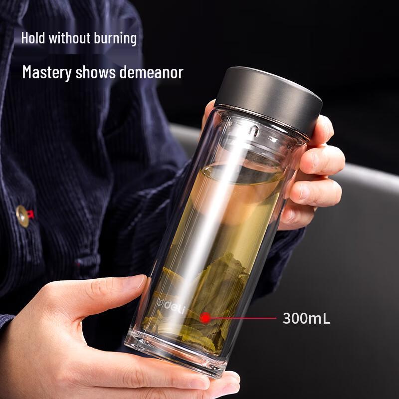 Deli LL501 Double-Layer Glass Cup