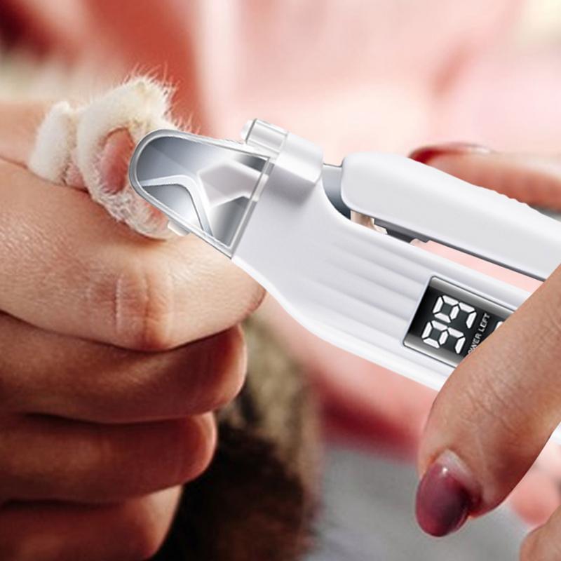 Electric Pet Nail Trimmer Electric Rechargeable Dog Nail Trimmer With LED Light Ergonomic Pet Paws Grooming Tool Quiet File
