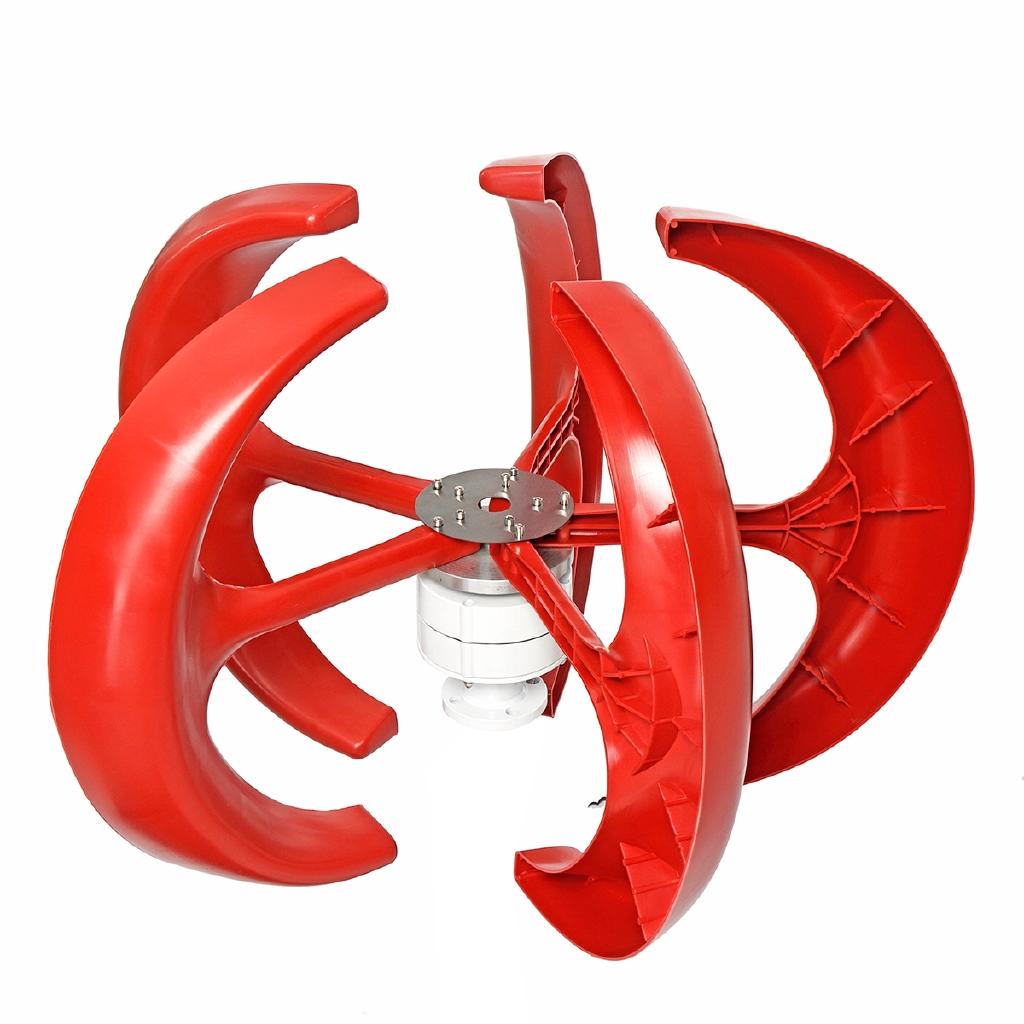 2000W Vertical Axis Wind Turbines Generator Lantern 5 Blades Motor Kit Home Hybrids Streetlight Electromagnetic 12/24V