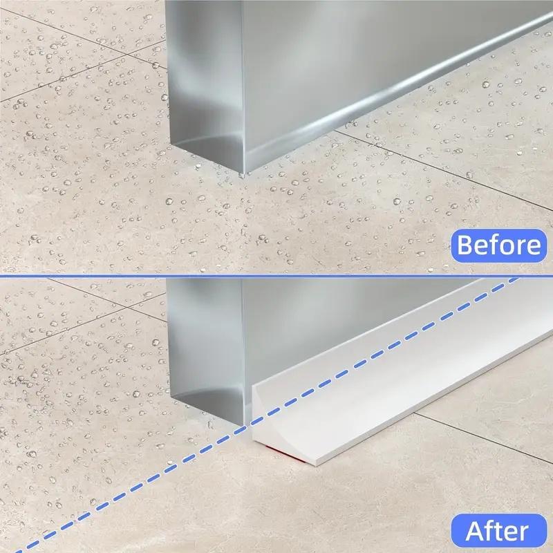 1PC Self-Adhesive Silicone Water Retaining Strip, Bathroom Water Stopper, Bendable Door Bottom Sealing Strip, Shower Dam Barrier