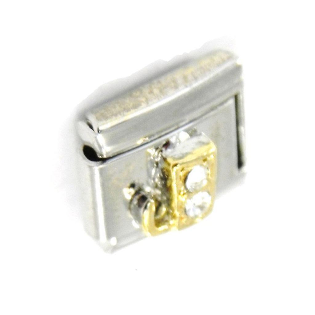 Les Trésors De Lily [C6064] - Gold White 'J' Letter Mesh