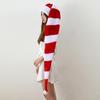 Funny 130cm Long Christmas Hat Striped Santa Hat Adult Plush for Celebrations