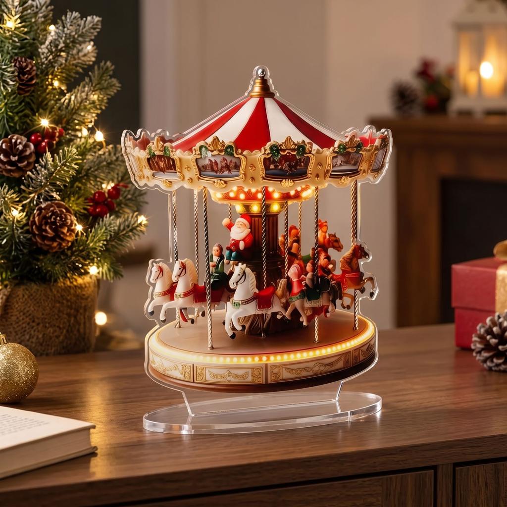 Christmas Acrylic Standee Desktop Decoration, Flat Holiday Tabletop Ornament, 20 cm