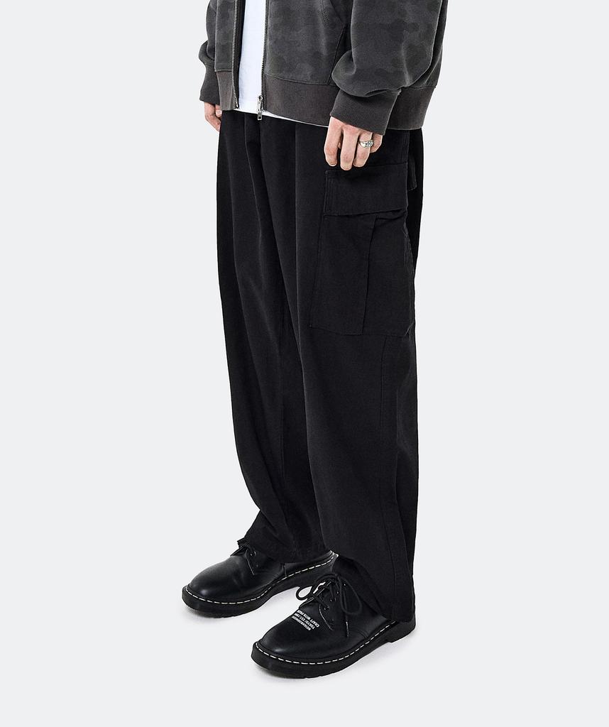 Peullukeu Wide Ripstop Cargo Pants Black Fpt113