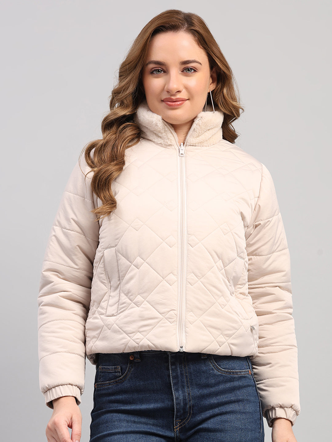 Monte Carlo Women Regular Fit Off White Jacket M