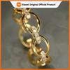Huitan Chain Linked Women Ring Wedding Engagement Gold Color Accessories Inlaid Bright CZ Fashion Party Versatile Luxury Jewelry