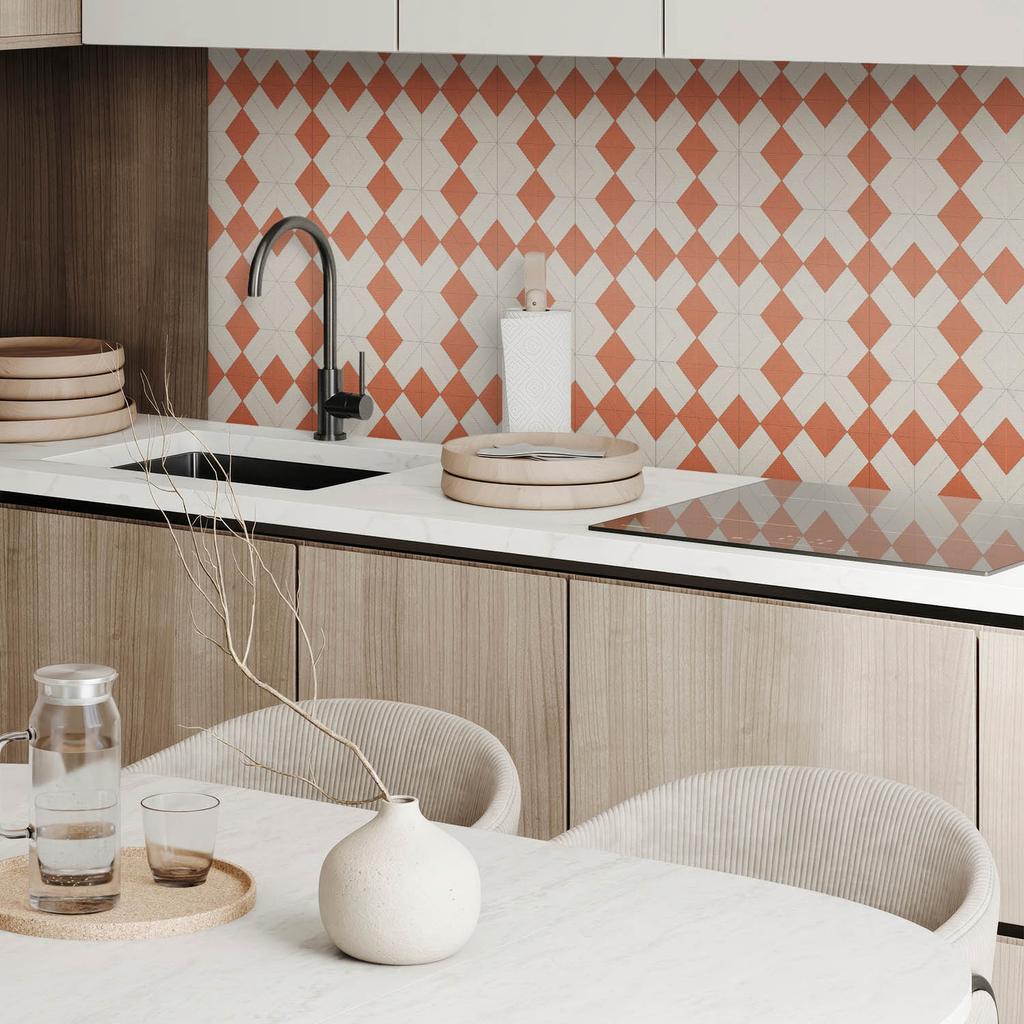 Self-Adhesive Vinyl Panel With Decorative Print 120x60 cm Diamond Pattern in a Grid