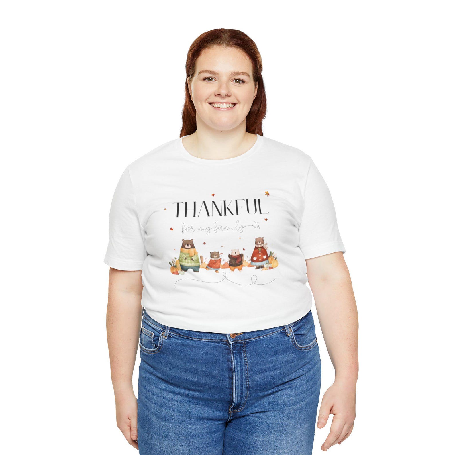Thankful Unisex Cotton Tee: Fall Thanksgiving Apparel XL