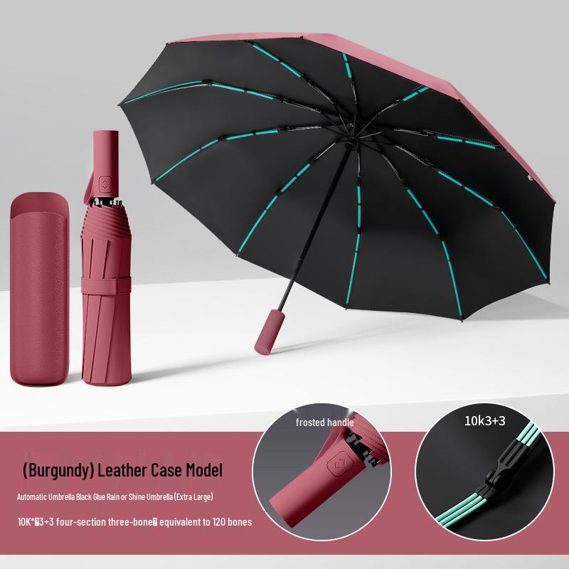 Large Automatic Folding Umbrella for Men & Women - Dual-Use Sun & Rain Protection with UV Sunshade