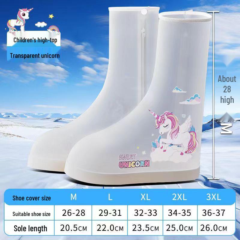 Shangyu High-Top Children's Non-Slip Rain Boots - Summer Waterproof, Thickened, Wear-Resistant, Mid-Calf Silicone Covers