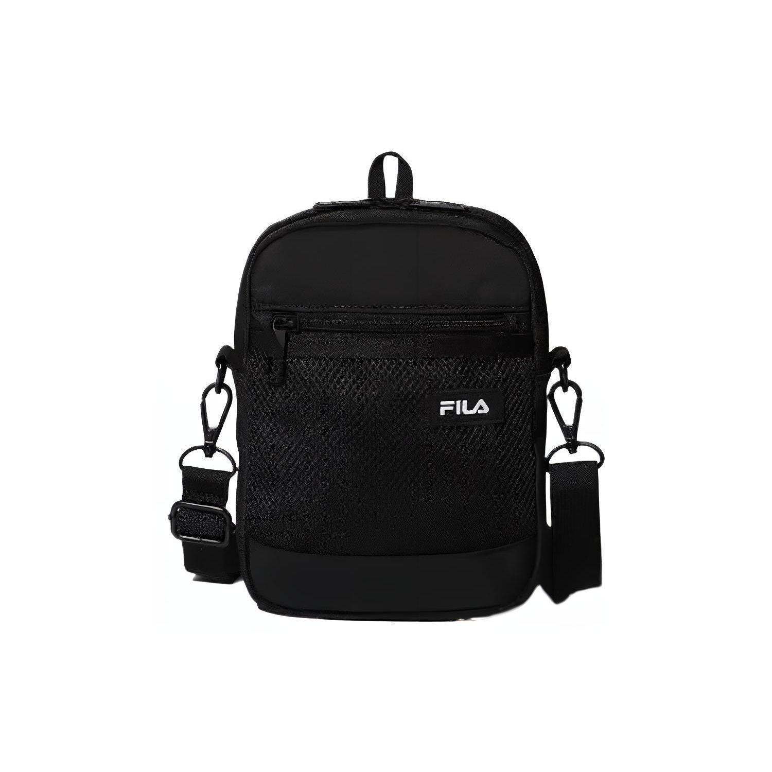

FILA Vertical Mesh Zipper Nylon Shoulder Crossbody Bag Unisex bags Black FS3BCG1303XBLK Black