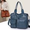 Fashionable Women's Handbag with Large Capacity Solid Color Soft PU Leather Material Retro Shoulder Bag  Crossbody Bag
