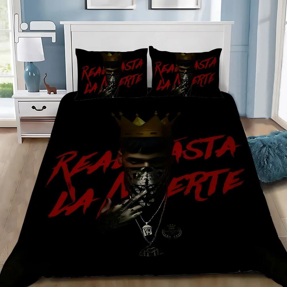 Anuel AA Duvet Cover Pillowcase Hasta Bedding Set Adult Boy Girl Bedroom Decoration Children Single Double Large Size