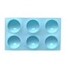 6 Holes Circular Footprint Silicone Baking Mold Reusable BPA Free Mould for Fondant Cookie Pudding Home DIY Baking