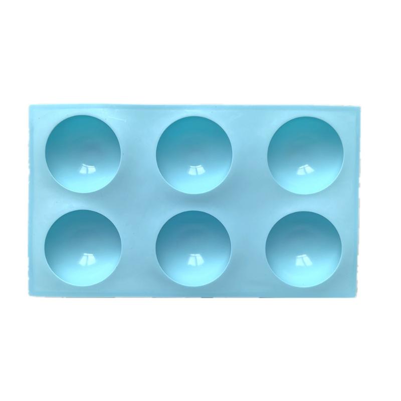 6 Holes Circular Footprint Silicone Baking Mold Reusable BPA Free Mould for Fondant Cookie Pudding Home DIY Baking