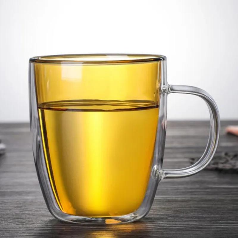 

400 мл цветная чашка для чая/кофе с двойными стенками, стеклянная кружка, термостойкие кружки для пива ручной работы, стеклянная кружка для виски, бутылка для воды, посуда для напитков 350ml