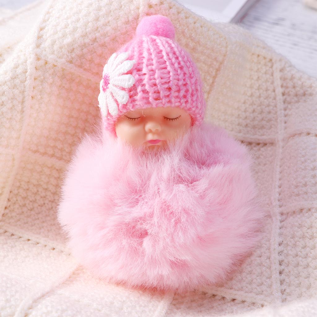 Stuffed Chain Soft Key Ring Ring For Handbag Key Chain Pompom Keychain Car Decor Royal Blue Stuffed Pendant