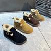 New low-top buckle snow boots for women in winter, new thick-soled Korean version of student velvet thickened warm cotton shoes for women