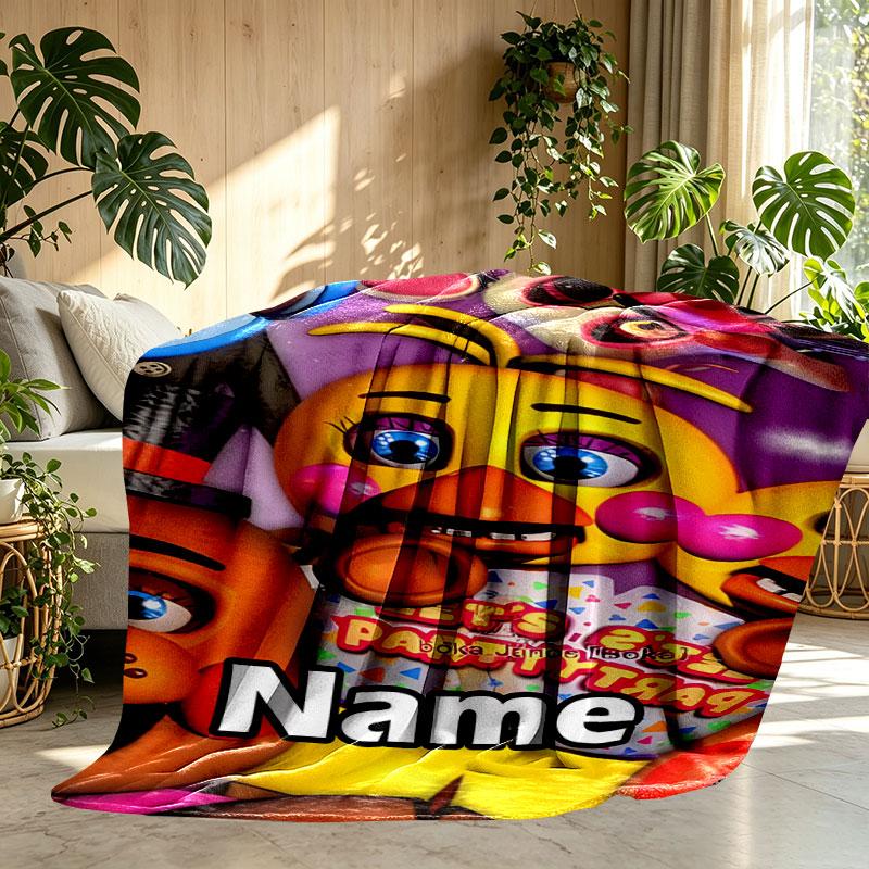 Custom Name Personalized Five Nights at Freddy's Print Blanket, Home Decor, Bedroom, Sofa, Camping, Couch, Gifts for Birthday Christmas