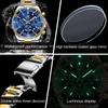 OLEVS Fashionable Business Popular Quartz Watch Waterproof Analog Watch Date Metal Band Casual Easy to Read Fashion Arm Watch Blue Dial Stainless