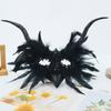 Cosplay Halloween Eye Mask Large Horn Gothic Mask Halloween Feather Masks  Halloween Carnival