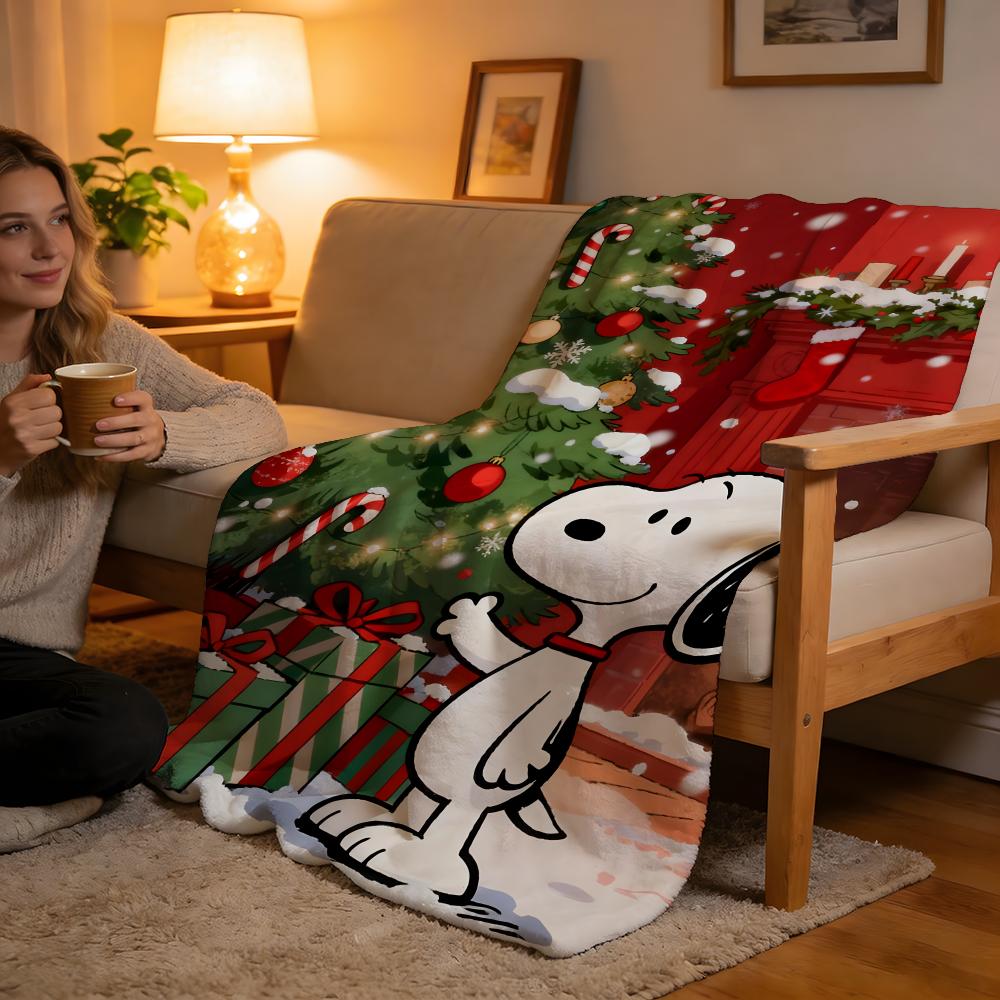 

Snoopy Throw High-Density Short Plush Blanket Soft For Sofa Air-Con Room. 75cmx90cm