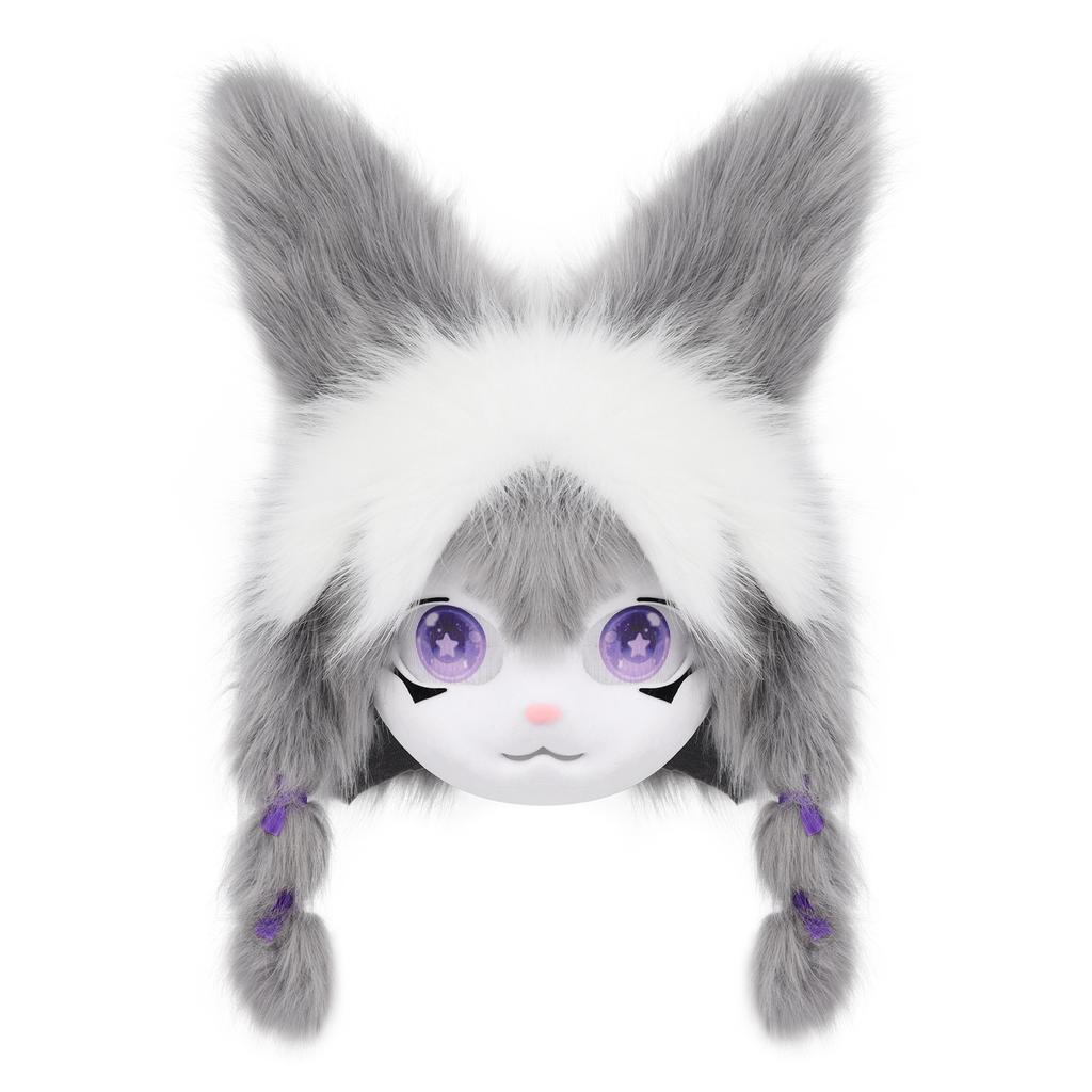 Maschera Testina Animale Peluche Copricapo Fursuit Accessori Costume Cosplay Maschera
