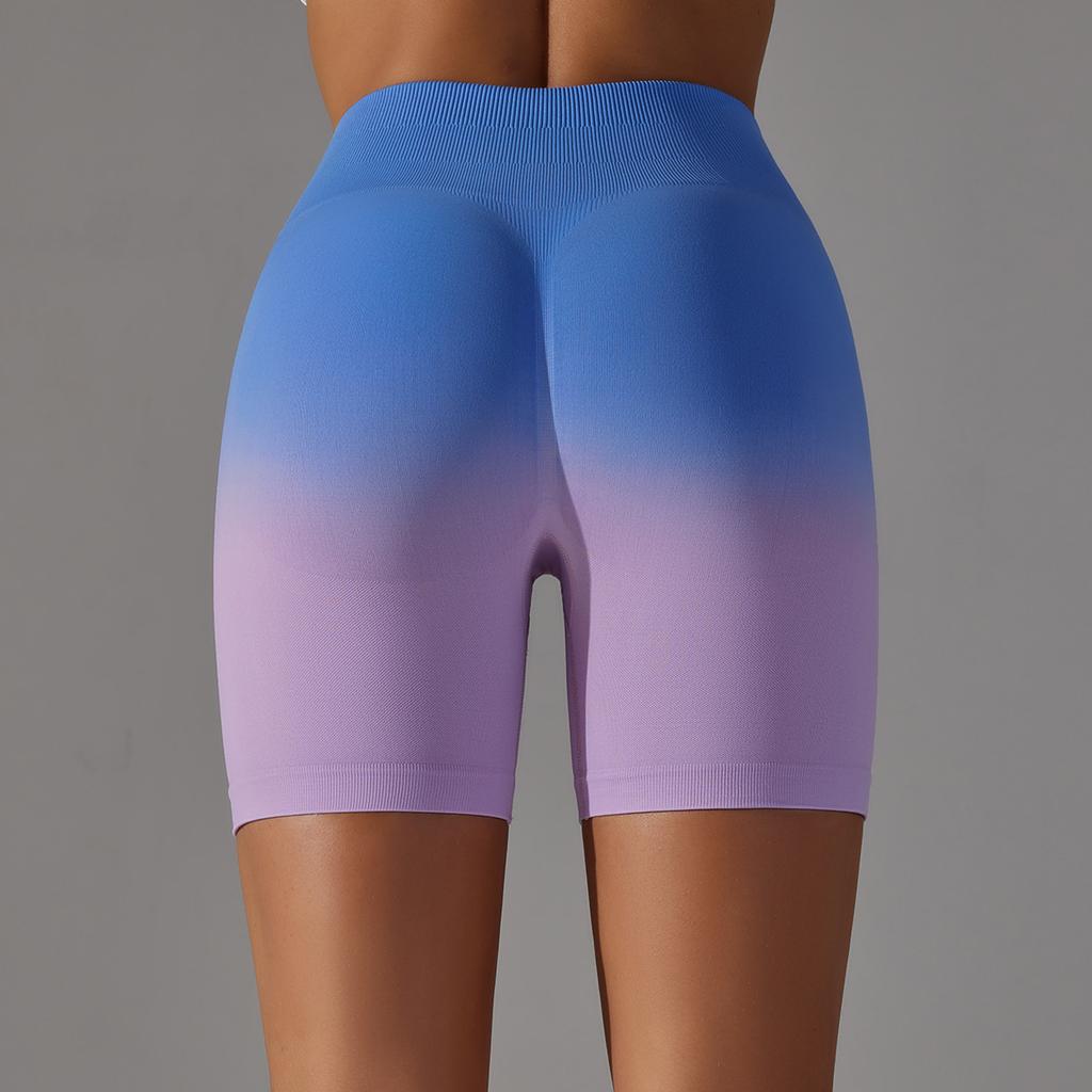 Bezešvé sportovní šortky Gradient s vysokým pasem Ženy Hip Lift Jóga Kalhoty Kalhoty Běžecké kalhoty