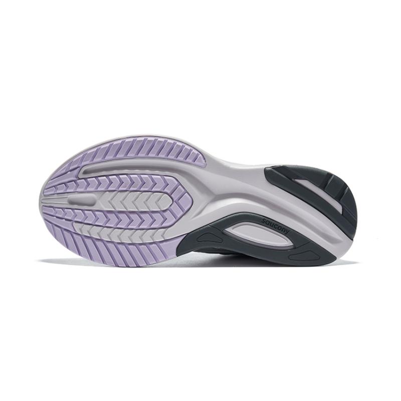 SAUCONY Guide 16 Cushioning And Breathable Low Top Marathon Running Shoes Women's Gray Purple Saucony S10810-22