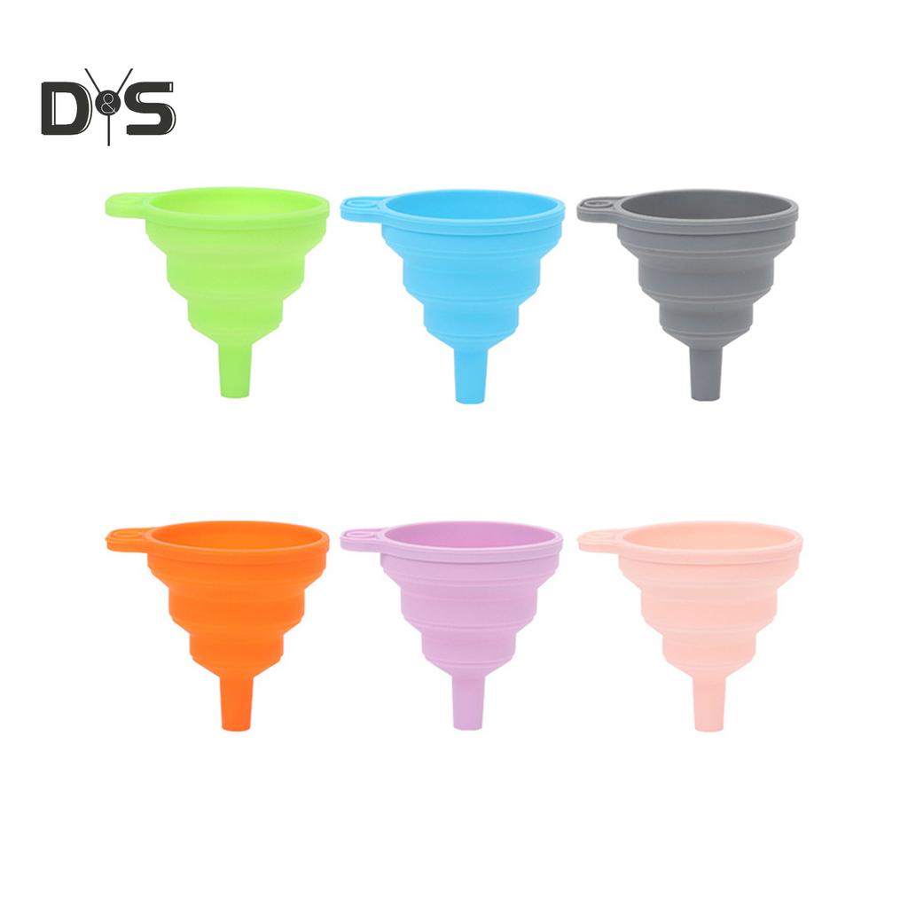 SW 2Pcs Silicone Foldable Heat Resistant Funnels Oil Liquid Transfer Kitchen Tool