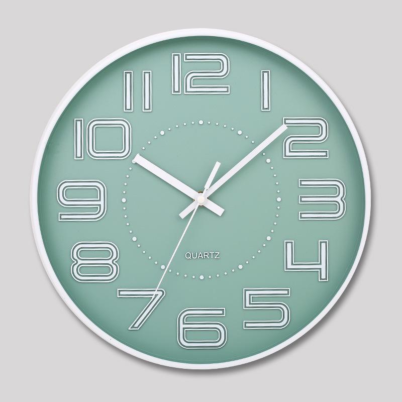 12 Inch 30CM Silent Wall Clock, Creative and Fashionable, Three-dimensional Digital Minimalist Clock for Home Living Room