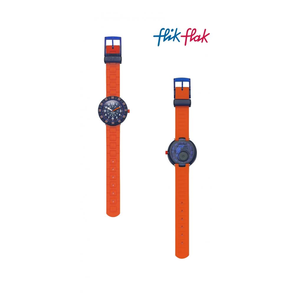 Flick Flack Fcsp103 Città della Vita Arancio Mattone Orologio in Poliuretano per Bambini
