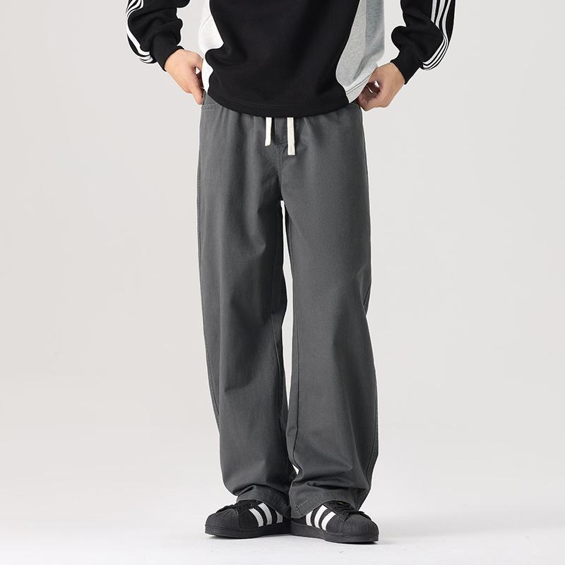 Spring and Autumn New Pants Men's American Loose Straight Casual Pants Wide Leg Sports Pants Men's