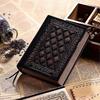 Leather Vintage Embossed Cover Notebook Life Story Book Blank Hardback Scrapbook Travel Ultra Thick Writing Journal Work Diary(1pcs, black)