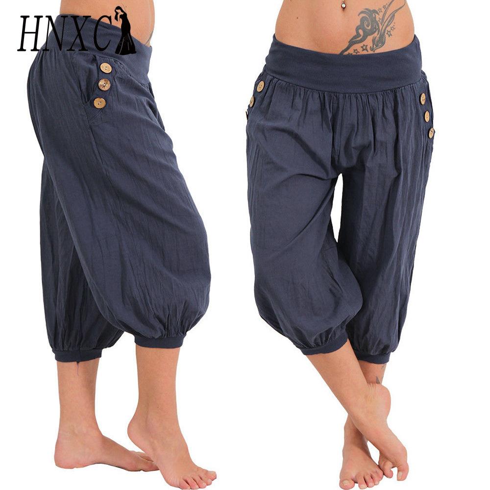 

HNXC Літні жіночі прохолодні штани Повсякденні вільні широкі штани великого розміру Зручні штани для відпочинку XXXL зелений