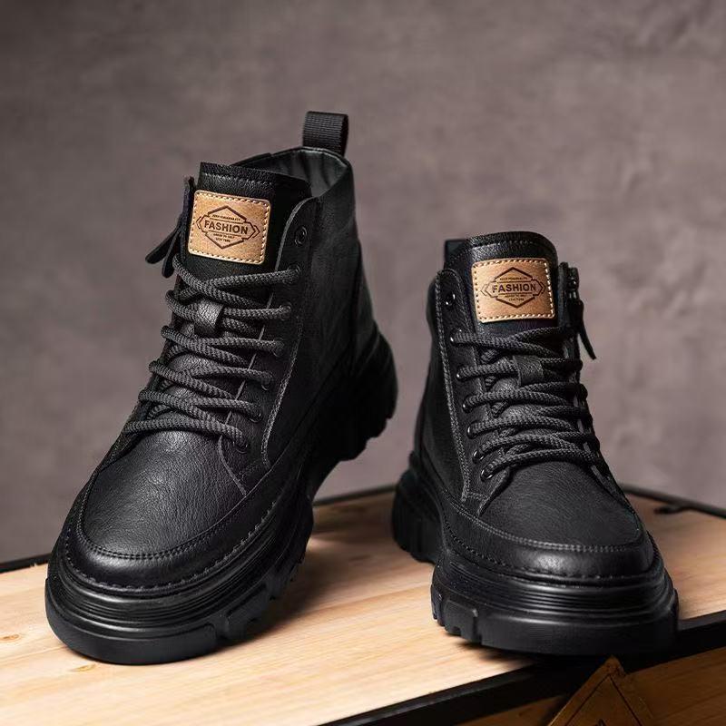 

Men s Soft Sole Autumn Vintage Leather Work Boots - High Top, Non-Slip, Casual Ankle Shoes Default Item