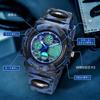 Zegarek sportowy dla chłopców Zegarek sportowy Outdoor Wielofunkcyjny Wodoodporny Alert Data Dzień Wyświetlacz Podwójny czas LED Wyświetlacz analogowy Dziewczęcy Chłopięcy zegarek cyfrowy Dziecięcy